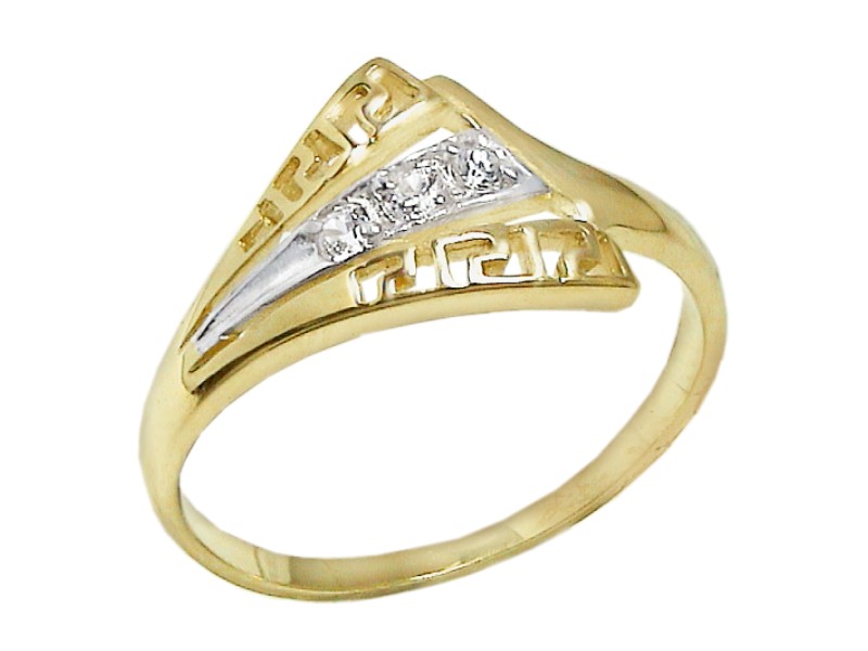 Złoty pierścionek z cyrkoniami żółte złoto - 7666