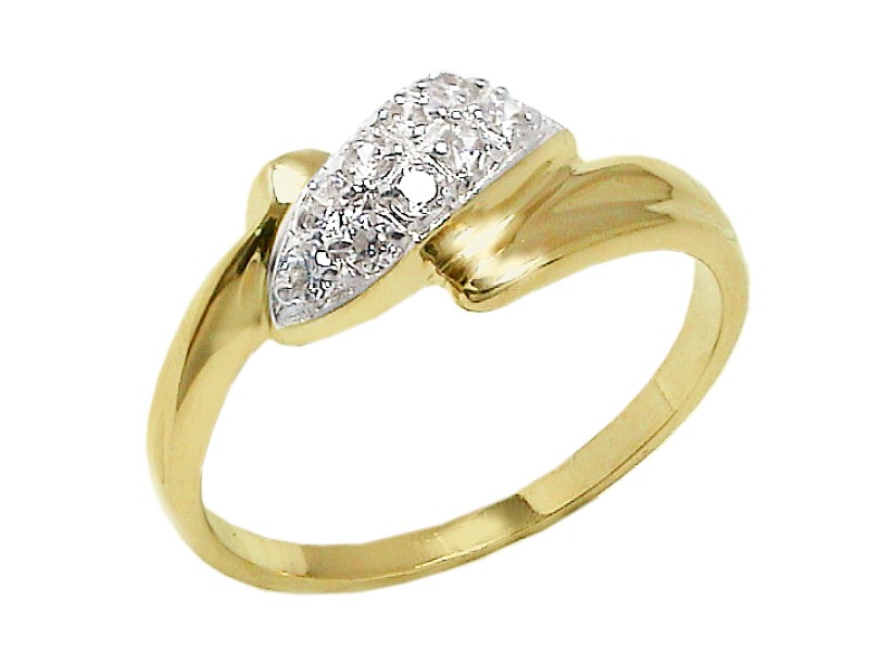 Złoty pierścionek z cyrkoniami - 7670