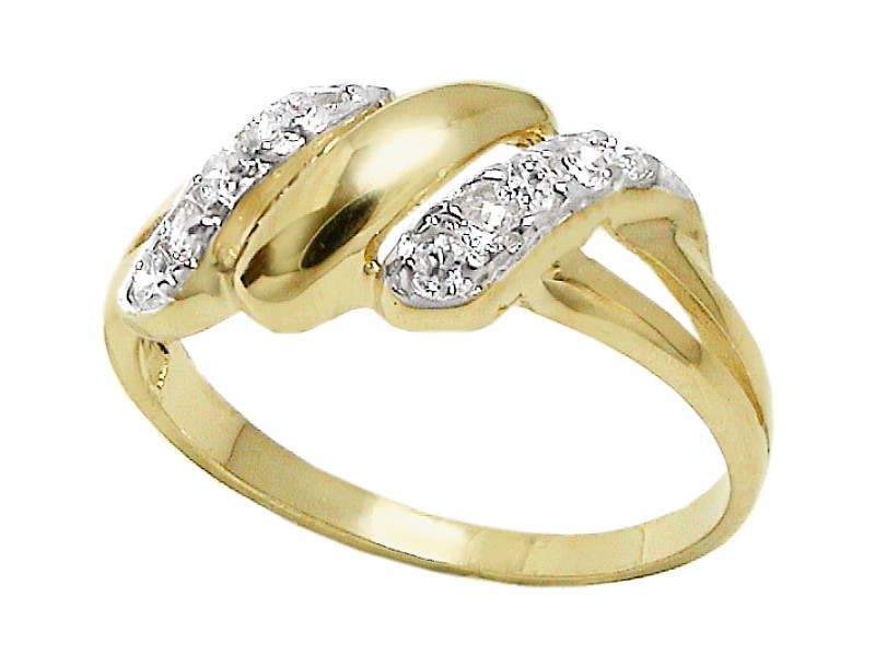 Złoty pierścionek z cyrkoniami - 7674