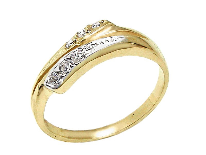 Złoty pierścionek z cyrkoniami - 7675