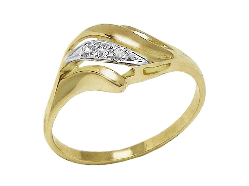 Złoty pierścionek z cyrkoniami - 7676