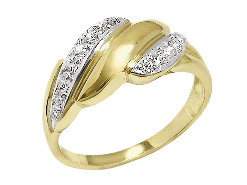 Złoty pierścionek z cyrkoniami - 7679