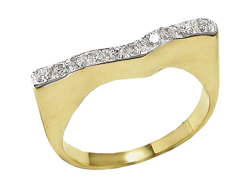 Złoty pierścionek z cyrkoniami - 7681