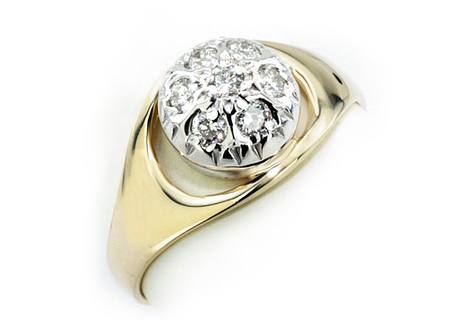 Złoty pierścionek z brylantami - 7682br_Si1_H — zdjęcie 3