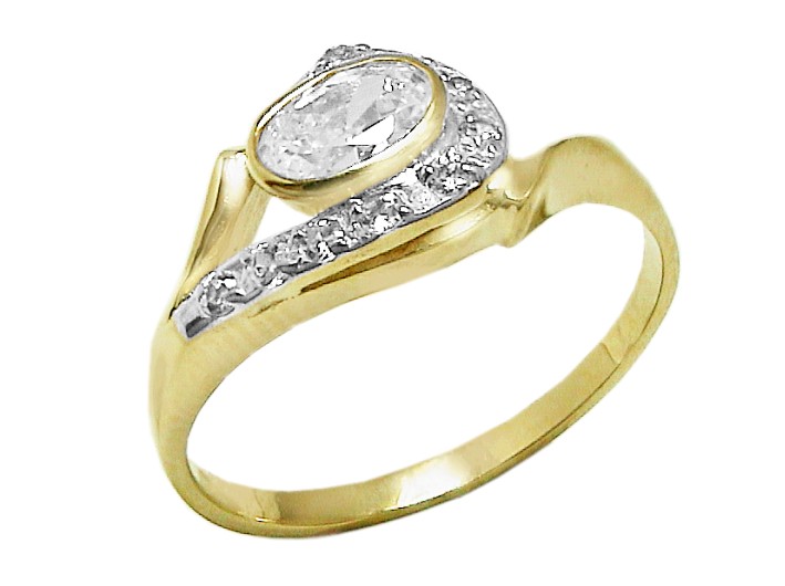 Złoty pierścionek z cyrkoniami - 7684