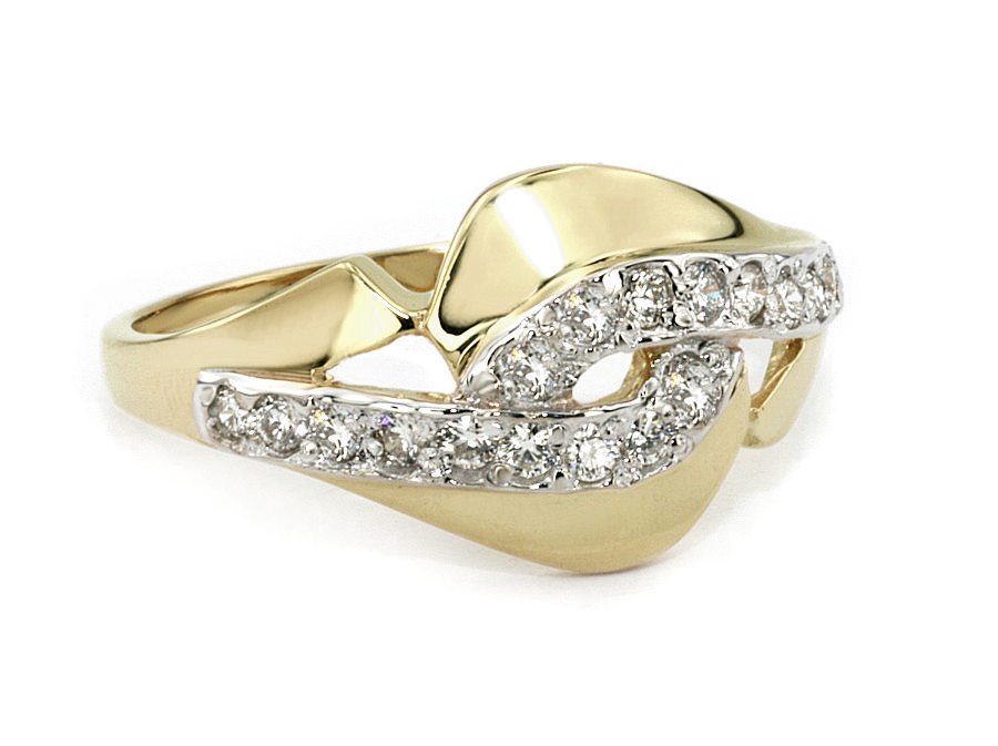 Złoty pierścionek z brylantami - 7685br_SI_H — zdjęcie 2