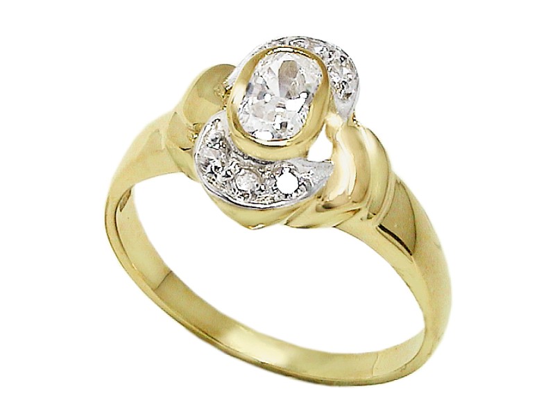 Złoty pierścionek z cyrkoniami - 7688