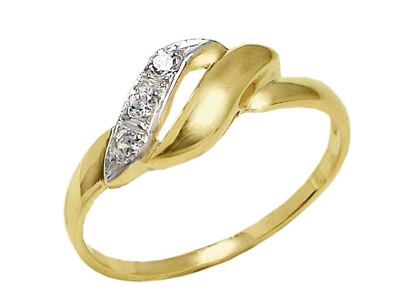 Złoty pierścionek z cyrkoniami - 7689