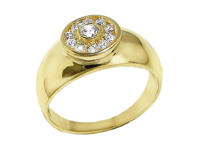 Złoty pierścionek z cyrkoniami - 7691