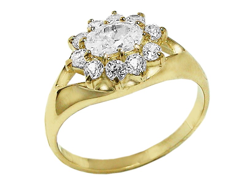 Złoty pierścionek z cyrkoniami - 7692