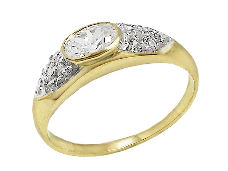 Złoty pierścionek z cyrkoniami - 7693