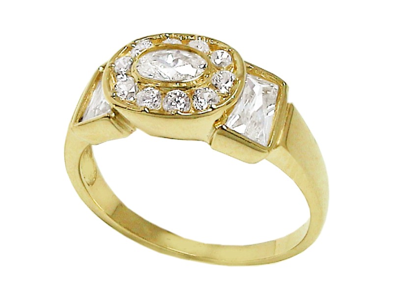 Złoty pierścionek z cyrkoniami - 7694