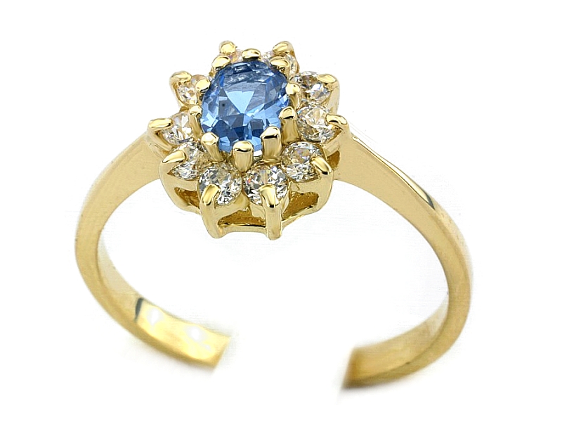 Złoty pierścionek z cyrkoniami żółte złoto - 76n