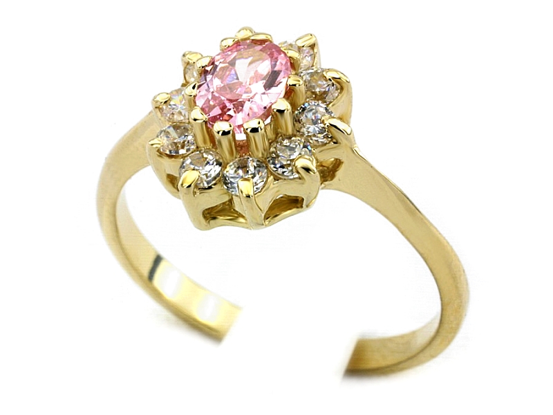 Złoty pierścionek z cyrkoniami żółte złoto - 76r