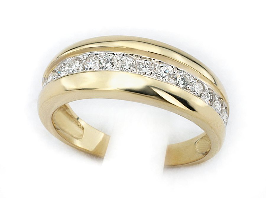 Złoty pierścionek z brylantami żółte złoto - 7700br_Si_H