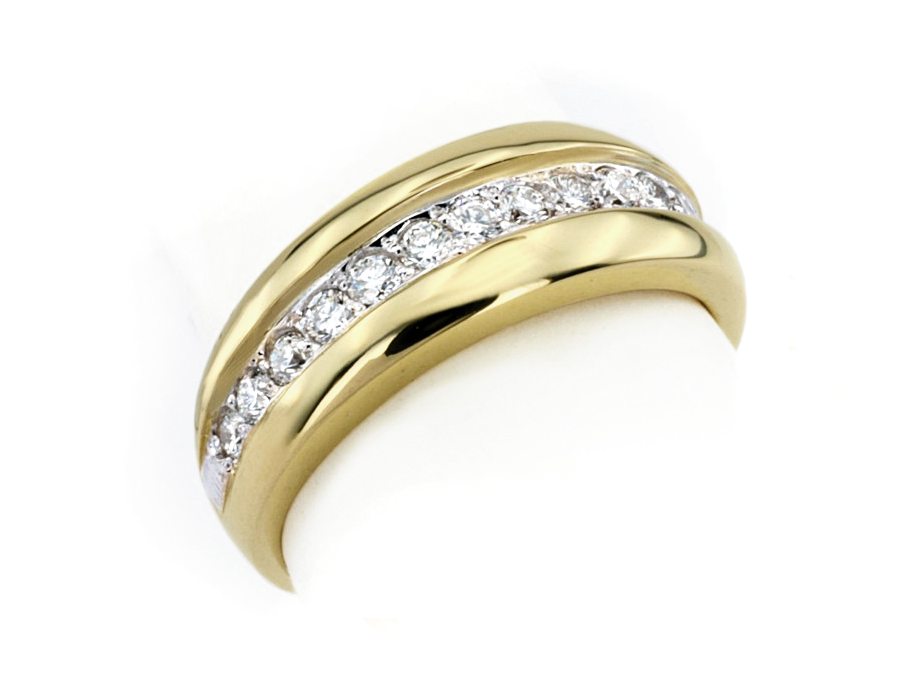 Złoty pierścionek z brylantami żółte złoto - 7700br_Si_H — zdjęcie 3