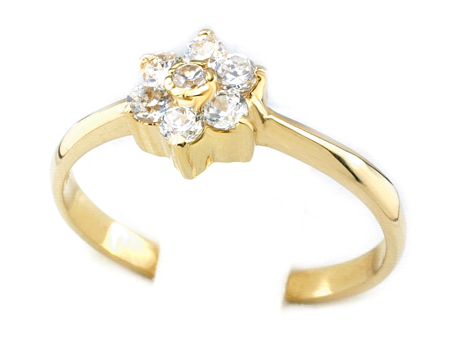 Złoty pierścionek z cyrkonią żółte złoto - 772