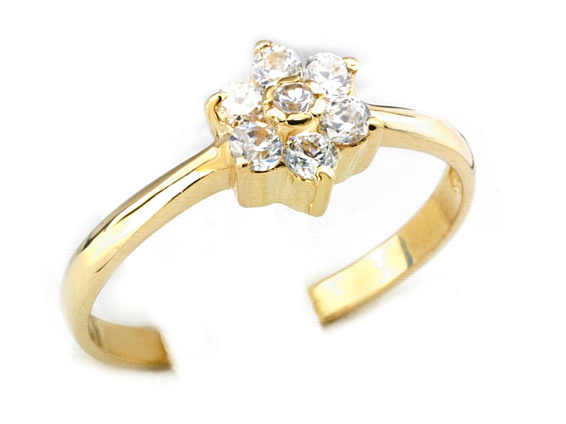 Złoty pierścionek z cyrkonią żółte złoto - 772 — zdjęcie 2