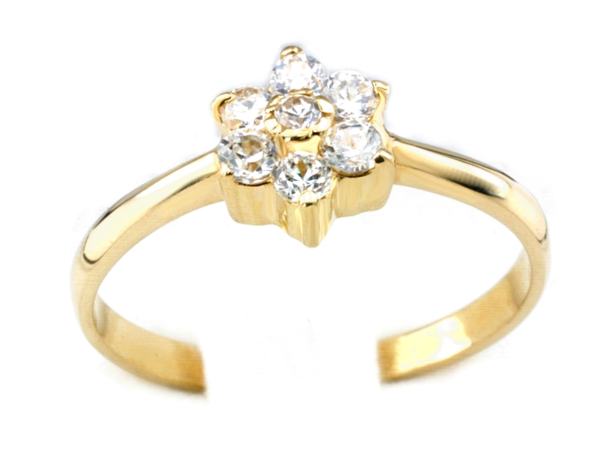 Złoty pierścionek z cyrkonią żółte złoto - 772 — zdjęcie 3