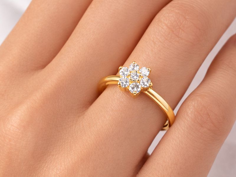 Złoty pierścionek z brylantami żółte złoto - 7725br_VS_H — zdjęcie 3