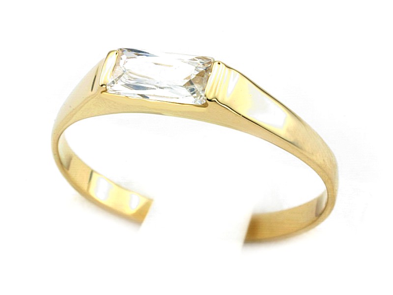 Złoty pierścionek z cyrkonią - 7741