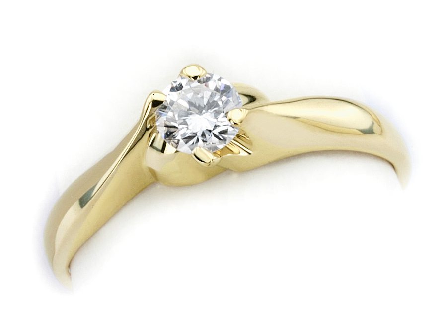 Złoty pierścionek z brylantem żółte złoto - 7749br_Si1_H — zdjęcie 3