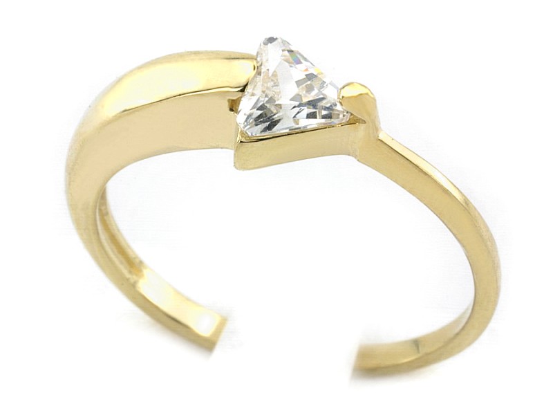 Złoty pierścionek z cyrkonią - 7757