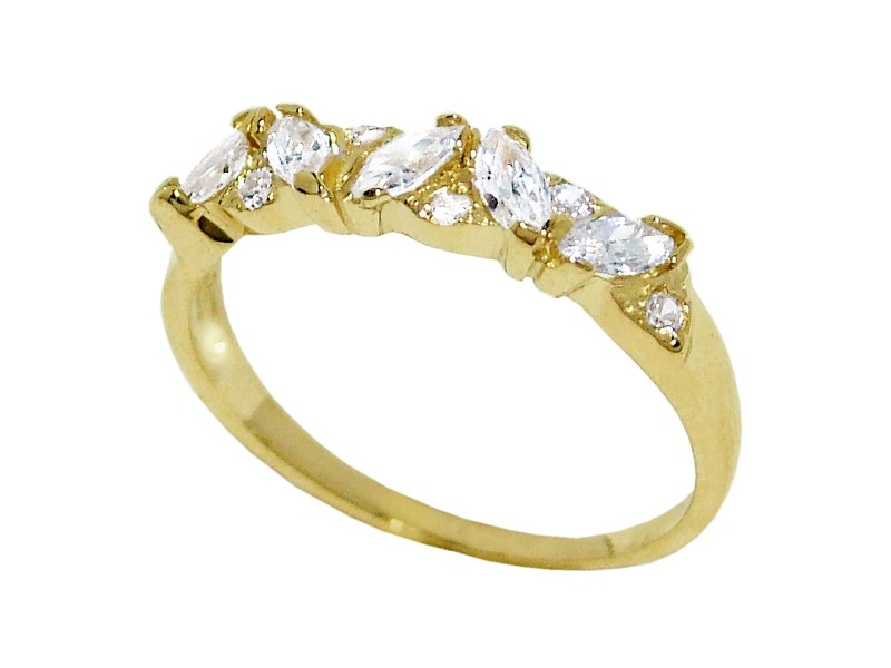 Złoty pierścionek z cyrkoniami - 7760