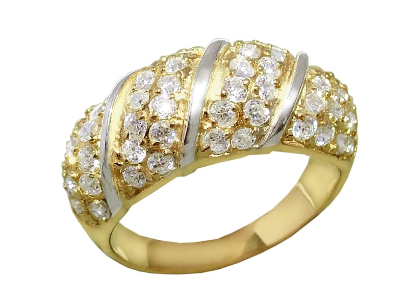 Złoty pierścionek z cyrkoniami - 7768