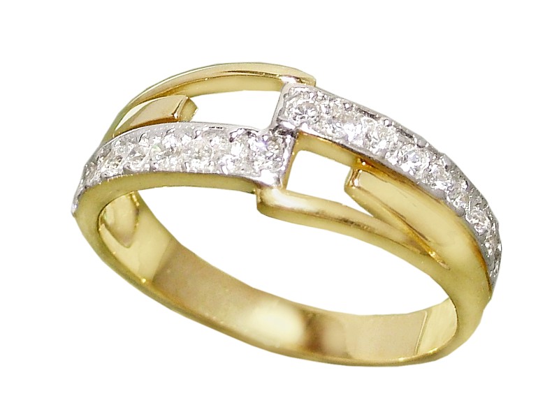 Złoty pierścionek z cyrkoniami - 7771