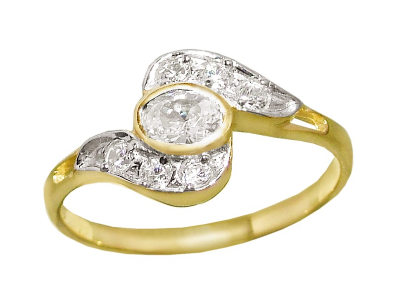 Złoty pierścionek z cyrkoniami - 7772