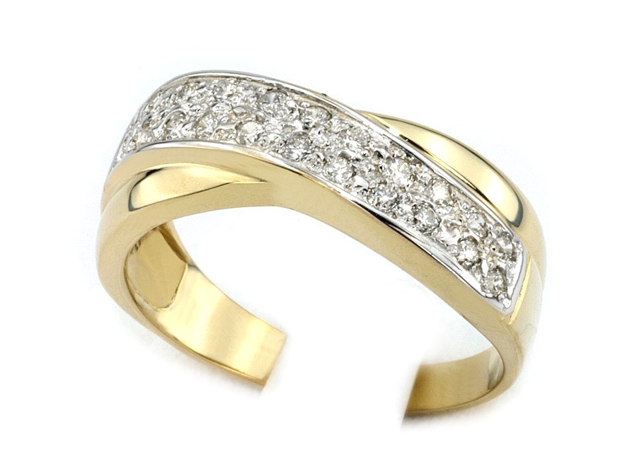 Złoty pierścionek z cyrkoniami - 7776