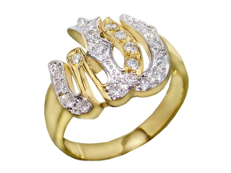 Złoty pierścionek z cyrkoniami - 7778