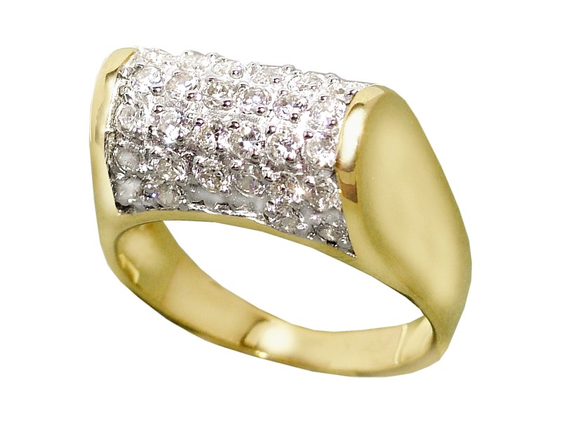 Złoty pierścionek z cyrkoniami - 7779