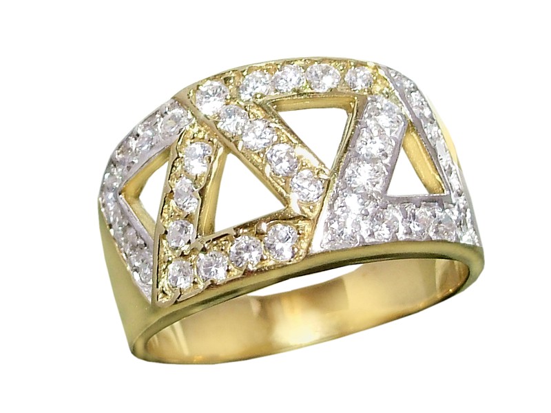 Złoty pierścionek z cyrkoniami - 7780