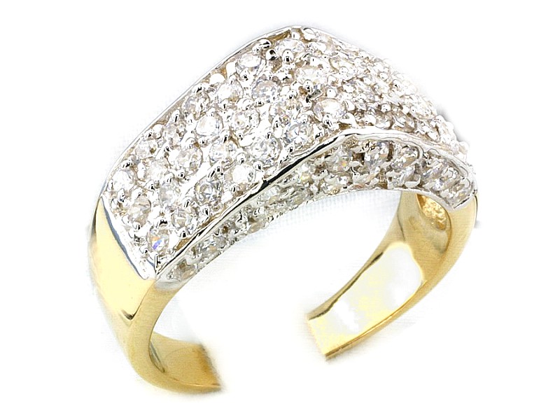 Złoty pierścionek z cyrkoniami - 7781