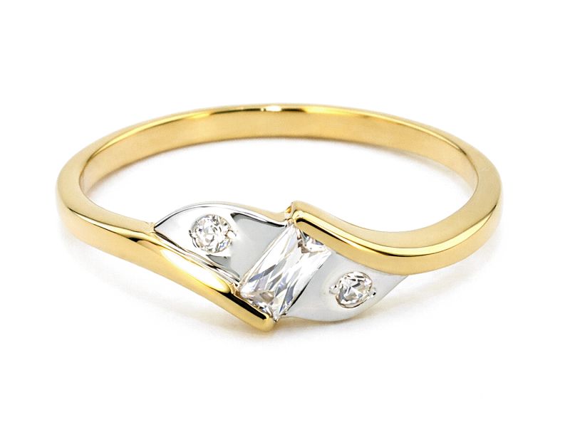 Złoty pierścionek ze złota z cyrkoniami - 7782p — zdjęcie 3