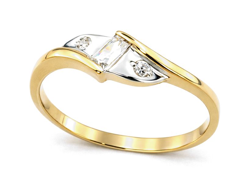 Złoty pierścionek ze złota z cyrkoniami - 7782p