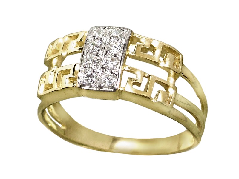 Złoty pierścionek z cyrkoniami - 7783