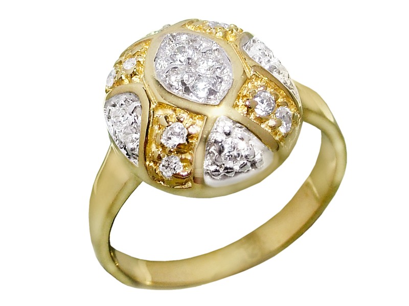 Złoty pierścionek z cyrkoniami - 7785