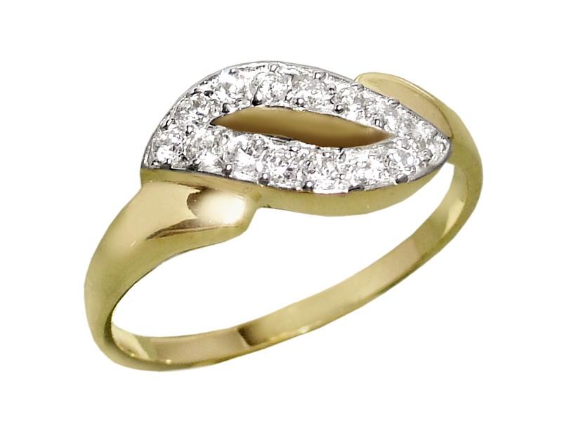 Złoty pierścionek z cyrkoniami żółte złoto - 7789