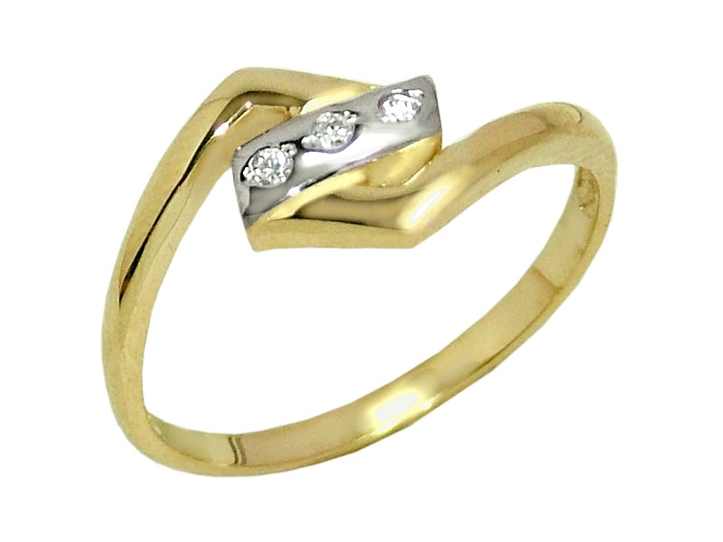 Złoty pierścionek z cyrkoniami żółte złoto - 7793