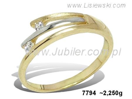 Złoty pierścionek z brylantami żółte złoto - 7794br_Si_H — zdjęcie 2