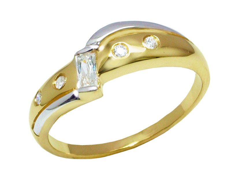 Złoty pierścionek z cyrkoniami żółte złoto - 7795