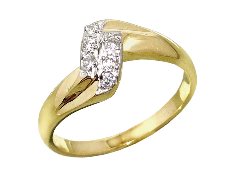 Złoty pierścionek z cyrkoniami żółte złoto - 7796