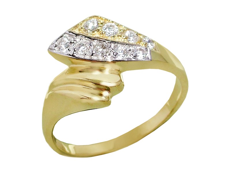 Złoty pierścionek z cyrkoniami żółte złoto - 7798