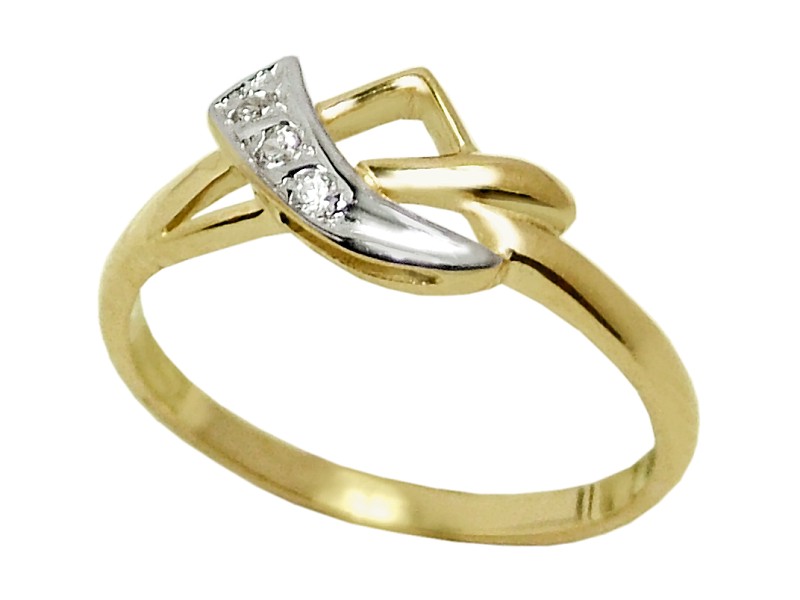 Złoty pierścionek z cyrkoniami żółte złoto - 7799