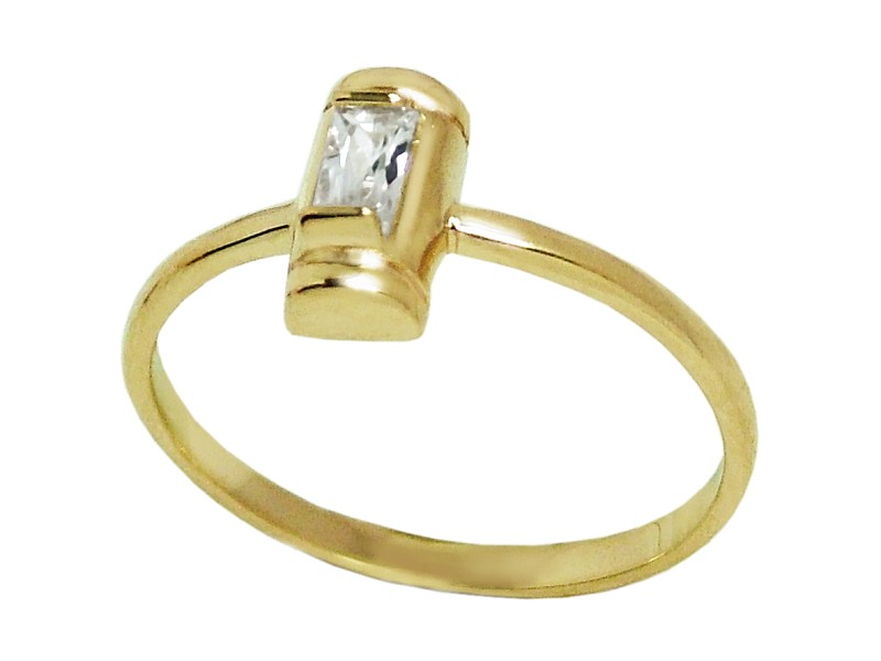 Złoty pierścionek z cyrkonią żółte złoto - 7800