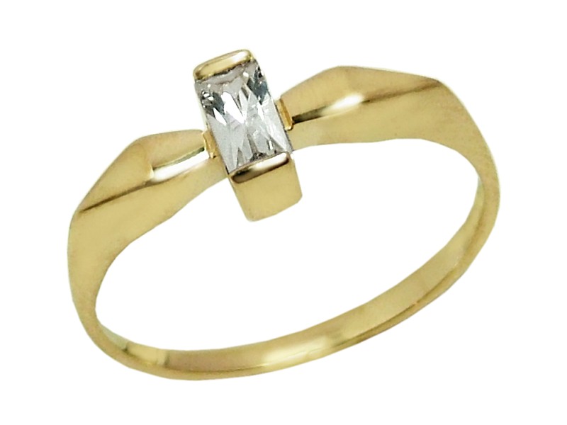 Złoty pierścionek z cyrkonią żółte złoto - 7803