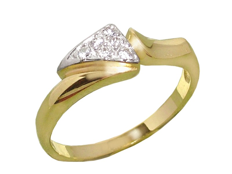 Złoty pierścionek z cyrkoniami - 7805